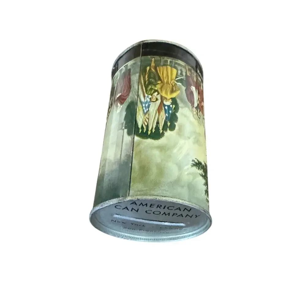 Vintage Tin Bank American Can Co Thomas Jefferson & Declaration of Independence